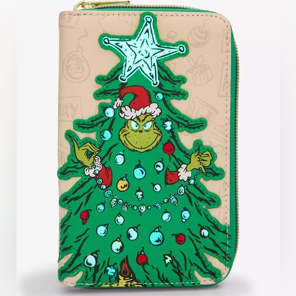 Loungefly Dr. Seuss How The Grinch Stole Christmas! Grinch Tree Wallet Hot Topic - Picture 2 of 5